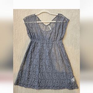 Free People Lace Babydoll Top Sheer Short Sleeve Fairy Dainty Feminine Date